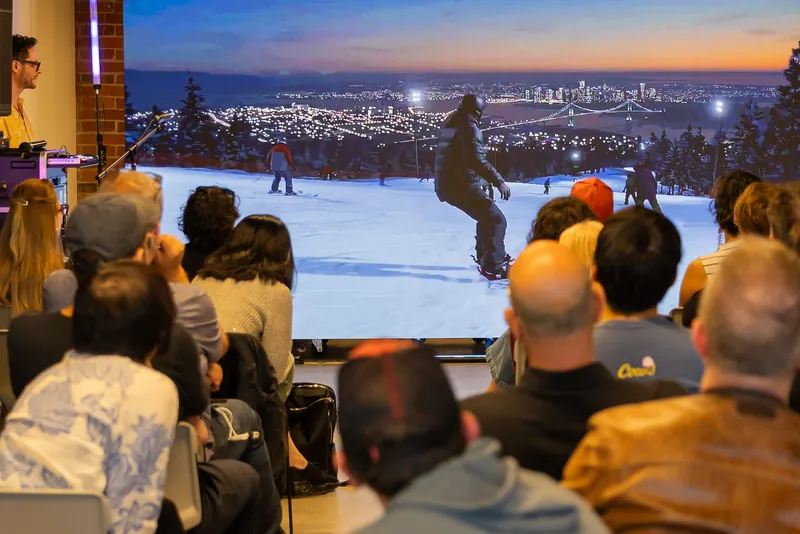 Featured film workflow presentation with cityscape projection, photo 180.