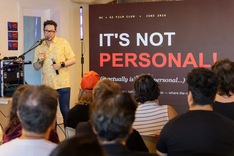 Slide discussion about personal attention, personhood, and AI tools, photo 044.