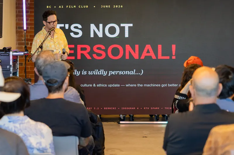 Slide discussion about personal attention, personhood, and AI tools, photo 045.