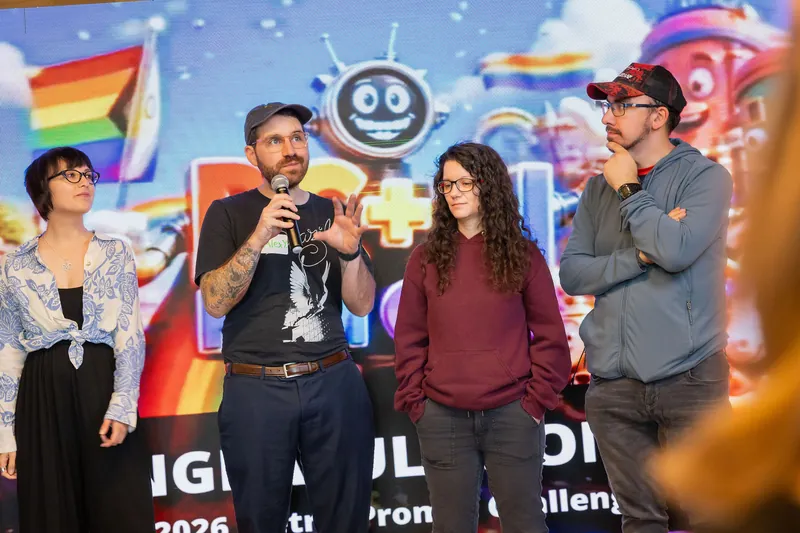 Group showcase segment with participants taking turns at the microphone, photo 131.