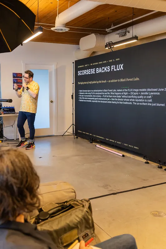 Slide discussion about personal attention, personhood, and AI tools, photo 048.