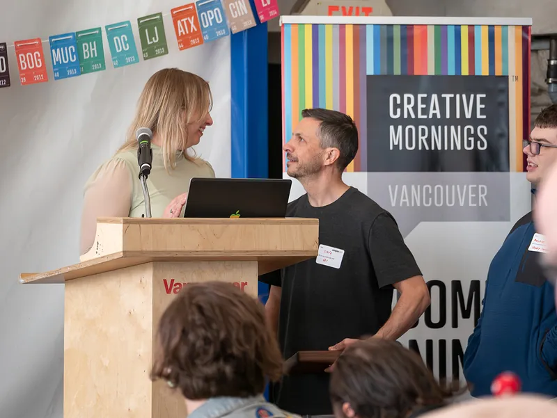 Creative Mornings Vancouver — Kris Krüg Keynote — photo by Creative Mornings Vancouver