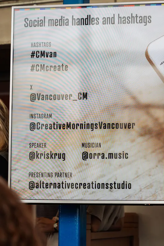 Creative Mornings Vancouver — Kris Krüg Keynote — photo by Michelle Diamond