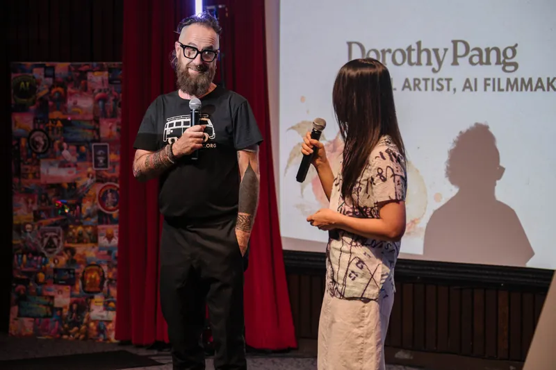 Dorothy Pang joins a brief on-stage exchange as her segment winds down.