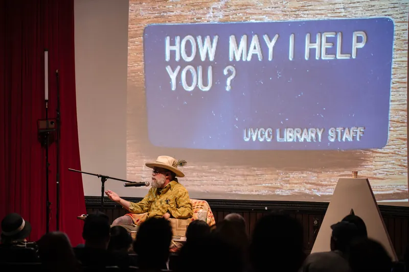 Dave Olson's slides dig into library work, notebooks, and found objects — Wider angle.
