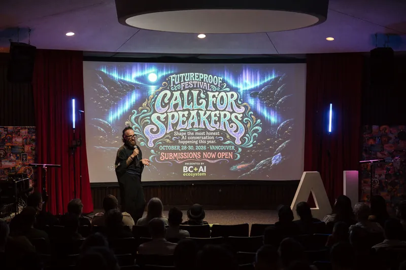 A Call for Speakers & Sponsors slide lights up the Futureproof segment.